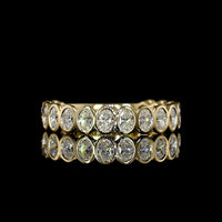 14K Yellow Gold 3/4 Eternity Band with Bezel-Set Oval Lab Diamonds - 0.89 Carats Total Diamond Weight - Covaloro Fine Jewelry
