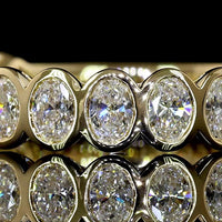 14K Yellow Gold 3/4 Eternity Band with Bezel-Set Oval Lab Diamonds - 0.89 Carats Total Diamond Weight - Covaloro Fine Jewelry