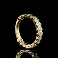 14K Yellow Gold 3/4 Eternity Band with Bezel-Set Oval Lab Diamonds - 0.89 Carats Total Diamond Weight - Covaloro Fine Jewelry