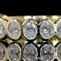 14K Yellow Gold 3/4 Eternity Band with Bezel Set Oval Lab Diamonds - 0.98 Total Carat Weight - Covaloro Fine Jewelry