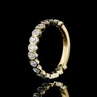 14K Yellow Gold 3/4 Eternity Band with Bezel Set Oval Lab Diamonds - 0.98 Total Carat Weight - Covaloro Fine Jewelry