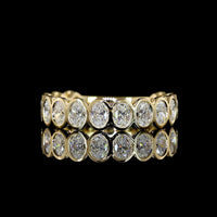 14K Yellow Gold 3/4 Eternity Band with Bezel Set Oval Lab Diamonds - 1.52 Carat Total Diamond Weight - Covaloro Fine Jewelry