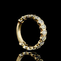 14K Yellow Gold 3/4 Eternity Band with Bezel Set Oval Lab Diamonds - 1.52 Carat Total Diamond Weight - Covaloro Fine Jewelry
