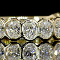 14K Yellow Gold 3/4 Eternity Band with Bezel-Set Oval Natural Diamonds - 1.19 Carat Total Weight, E-F Color, VS+ Clarity - Covaloro Fine Jewelry
