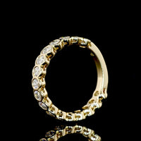 14K Yellow Gold 3/4 Eternity Band with Bezel-Set Oval Natural Diamonds - 1.19 Carat Total Weight, E-F Color, VS+ Clarity - Covaloro Fine Jewelry