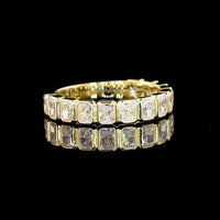 14K Yellow Gold 3/4 Eternity Band with Bezel Set Radiant Cut Lab Diamonds - 1.34 Carats Total Diamond Weight - Covaloro Fine Jewelry