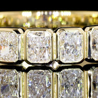 14K Yellow Gold 3/4 Eternity Band with Bezel Set Radiant Cut Lab Diamonds - 1.34 Carats Total Diamond Weight - Covaloro Fine Jewelry