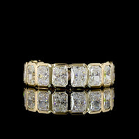 14K Yellow Gold 3/4 Eternity Band with Bezel Set Radiant Cut Lab Diamonds - 3.59 Carats Total Diamond Weight - Covaloro Fine Jewelry