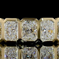 14K Yellow Gold 3/4 Eternity Band with Bezel Set Radiant Cut Lab Diamonds - 3.59 Carats Total Diamond Weight - Covaloro Fine Jewelry