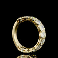 14K Yellow Gold 3/4 Eternity Band with Bezel Set Radiant Cut Lab Diamonds - 3.59 Carats Total Diamond Weight - Covaloro Fine Jewelry