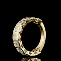 14K Yellow Gold 3/4 Eternity Band with Bezel Set Radiant Cut Lab Diamonds - 3.59 Carats Total Diamond Weight - Covaloro Fine Jewelry