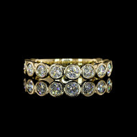 14K Yellow Gold 3/4 Eternity Band with Bezel-Set Round Brilliant Natural Diamonds - 1.06 Carat Total Diamond Weight - Covaloro Fine Jewelry