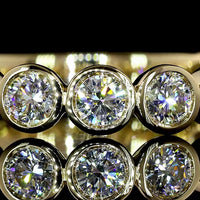 14K Yellow Gold 3/4 Eternity Band with Bezel-Set Round Brilliant Natural Diamonds - 1.06 Carat Total Diamond Weight - Covaloro Fine Jewelry