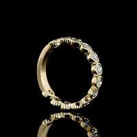 14K Yellow Gold 3/4 Eternity Band with Bezel-Set Round Brilliant Natural Diamonds - 1.06 Carat Total Diamond Weight - Covaloro Fine Jewelry