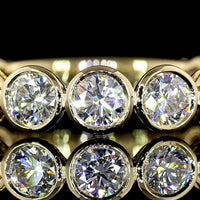 14K Yellow Gold 3/4 Eternity Band with Bezel Set Round Lab Diamonds - 1.94 Carat Total Weight, E-F Color, VS Clarity - Covaloro Fine Jewelry