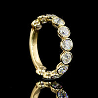 14K Yellow Gold 3/4 Eternity Band with Bezel Set Round Lab Diamonds - 1.94 Carat Total Weight, E-F Color, VS Clarity - Covaloro Fine Jewelry