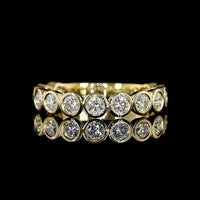14K Yellow Gold 3/4 Eternity Band with Bezel Set Round Lab Diamonds - 2.06 Carat Total Diamond Weight - Covaloro Fine Jewelry
