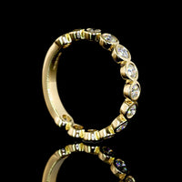 14K Yellow Gold 3/4 Eternity Band with Bezel Set Round Lab Diamonds - 2.06 Carat Total Diamond Weight - Covaloro Fine Jewelry