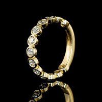 14K Yellow Gold 3/4 Eternity Band with Bezel Set Round Lab Diamonds - 2.06 Carat Total Diamond Weight - Covaloro Fine Jewelry