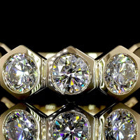 14K Yellow Gold 3/4 Eternity Band with Bezel Set Round Lab Diamonds - 2.76 Carat Total Weight, E-F Color, VS Clarity - Covaloro Fine Jewelry