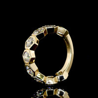 14K Yellow Gold 3/4 Eternity Band with Bezel Set Round Lab Diamonds - 2.76 Carat Total Weight, E-F Color, VS Clarity - Covaloro Fine Jewelry
