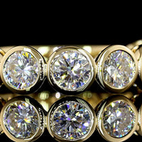14K Yellow Gold 3/4 Eternity Band with Bezel-Set Round Lab Diamonds - 2.96 Carats Total Diamond Weight - Covaloro Fine Jewelry