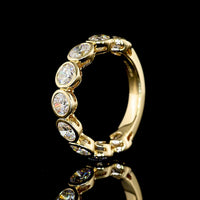 14K Yellow Gold 3/4 Eternity Band with Bezel-Set Round Lab Diamonds - 2.96 Carats Total Diamond Weight - Covaloro Fine Jewelry