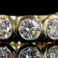 14K Yellow Gold 3/4 Eternity Band with Bezel-Set Round Lab-Grown Diamonds - 4.02 Carat Total Weight, 9 Stones, E-F Color VS Clarity - Covaloro Fine Jewelry