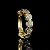 14K Yellow Gold 3/4 Eternity Band with Bezel-Set Round Lab-Grown Diamonds - 4.02 Carat Total Weight, 9 Stones, E-F Color VS Clarity - Covaloro Fine Jewelry