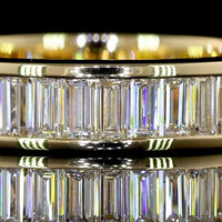 14K Yellow Gold 3/4 Eternity Band with Channel Set Baguette Cut Lab Diamonds - 1.58 Carat Total Diamond Weight - Covaloro Fine Jewelry