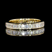 14K Yellow Gold 3/4 Eternity Band with Channel Set Emerald Cut Lab Diamonds - 1.12 Carat Total Weight, E-F Color, VS1 Clarity - Covaloro Fine Jewelry