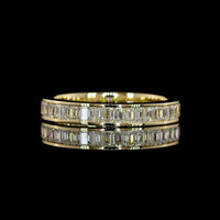 14K Yellow Gold 3/4 Eternity Band with Channel Set Emerald Cut Natural Diamonds - 1.11 Carat Total Weight - Covaloro Fine Jewelry