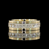 14K Yellow Gold 3/4 Eternity Band with Channel Set Radiant Cut Lab Diamonds - 3.98 Carat Total Diamond Weight - Covaloro Fine Jewelry