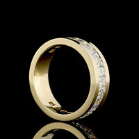 14K Yellow Gold 3/4 Eternity Band with Channel Set Radiant Cut Lab Diamonds - 3.98 Carat Total Diamond Weight - Covaloro Fine Jewelry