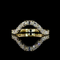 14K Yellow Gold 3/4 Eternity Band with East-West Antique Cushion Cut Lab Diamonds - 0.93 Carat Total Weight - Covaloro Fine Jewelry