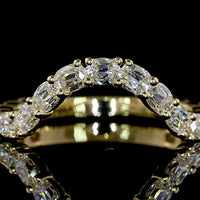 14K Yellow Gold 3/4 Eternity Band with East-West Antique Cushion Cut Lab Diamonds - 0.93 Carat Total Weight - Covaloro Fine Jewelry