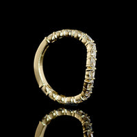 14K Yellow Gold 3/4 Eternity Band with East-West Antique Cushion Cut Lab Diamonds - 0.93 Carat Total Weight - Covaloro Fine Jewelry