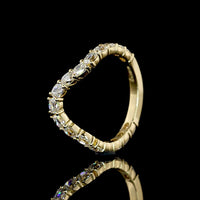 14K Yellow Gold 3/4 Eternity Band with East-West Antique Cushion Cut Lab Diamonds - 0.93 Carat Total Weight - Covaloro Fine Jewelry