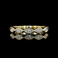 14K Yellow Gold 3/4 Eternity Band with East-West Bezel Set Marquise Cut Lab Diamonds - 0.69 Carat Total Weight - Covaloro Fine Jewelry