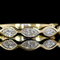 14K Yellow Gold 3/4 Eternity Band with East-West Bezel Set Marquise Cut Lab Diamonds - 0.69 Carat Total Weight - Covaloro Fine Jewelry