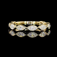 14K Yellow Gold 3/4 Eternity Band with East-West Bezel Set Marquise Cut Lab Diamonds - 0.77 Carat Total Diamond Weight - Covaloro Fine Jewelry