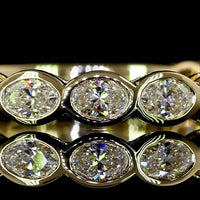 14K Yellow Gold 3/4 Eternity Band with East-West Bezel Set Oval Lab Diamonds - 0.91 Carat Total Diamond Weight - Covaloro Fine Jewelry