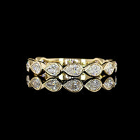 14K Yellow Gold 3/4 Eternity Band with East-West Bezel Set Pear Cut Lab Diamonds - 0.83 Carat Total Diamond Weight - Covaloro Fine Jewelry