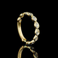 14K Yellow Gold 3/4 Eternity Band with East-West Bezel Set Pear Cut Lab Diamonds - 0.83 Carat Total Diamond Weight - Covaloro Fine Jewelry