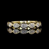 14K Yellow Gold 3/4 Eternity Band with East-West Bezel Set Pear Shape Lab Diamonds - 0.87 Carats Total Diamond Weight - Covaloro Fine Jewelry