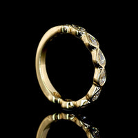 14K Yellow Gold 3/4 Eternity Band with East-West Bezel Set Pear Shape Lab Diamonds - 0.87 Carats Total Diamond Weight - Covaloro Fine Jewelry