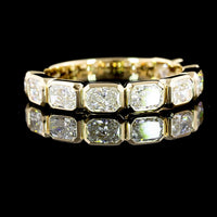 14K Yellow Gold 3/4 Eternity Band with East-West Bezel Set Radiant Cut Lab Diamonds - 1.40 Carat Total Diamond Weight - Covaloro Fine Jewelry