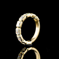 14K Yellow Gold 3/4 Eternity Band with East-West Bezel Set Radiant Cut Lab Diamonds - 1.40 Carat Total Diamond Weight - Covaloro Fine Jewelry
