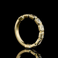 14K Yellow Gold 3/4 Eternity Band with East-West Bezel Set Radiant Cut Lab Diamonds - 1.41 Carats Total Diamond Weight - Covaloro Fine Jewelry