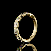 14K Yellow Gold 3/4 Eternity Band with East-West Bezel Set Radiant Cut Lab Diamonds - 1.41 Carats Total Diamond Weight - Covaloro Fine Jewelry